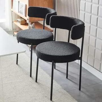 Honyee Black Dining Chairs Modern Set of 4 for Dining