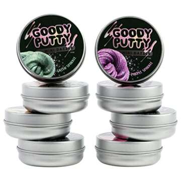 Dazzle Putty Toy Goody Putty Mini Tins 8 Pack of Sensory Glitter Putty Fidget Toy for Boys and Girls