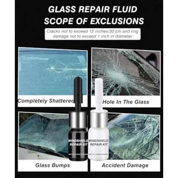 Rock Chip Repair Kit Windshield,Windshield Repair Kit For Chips And Cracks, Car Window Repair Glass Kit, Automotive Windscreen Tool For Fix Chips, Cracks, Starshaped Crack Chips (2 Pcs)