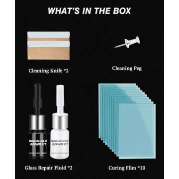 Rock Chip Repair Kit Windshield,Windshield Repair Kit For Chips And Cracks, Car Window Repair Glass Kit, Automotive Windscreen Tool For Fix Chips, Cracks, Starshaped Crack Chips (2 Pcs)