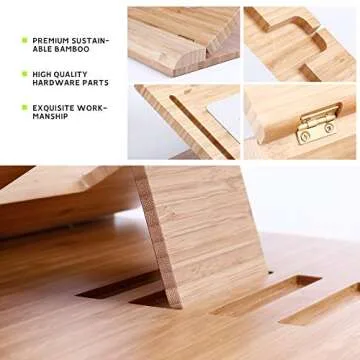 Adjustable Bamboo Tablet Stand for iPad Pro Users