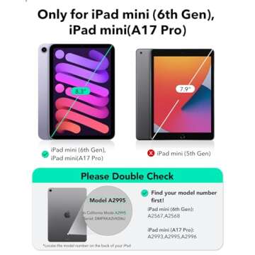 ESR iPad Mini 7 A17 Pro Case with Stand, 3 Modes, Drop Protection