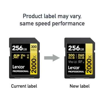 Lexar 256GB Professional 2000x SDXC Memory Card, UHS-II, C10, U3, V90, Full-HD & 8K Video, Up To 300MB/s Read, for DSLR, Cinema-Quality Video Cameras (LSD2000256G-BNNNU)
