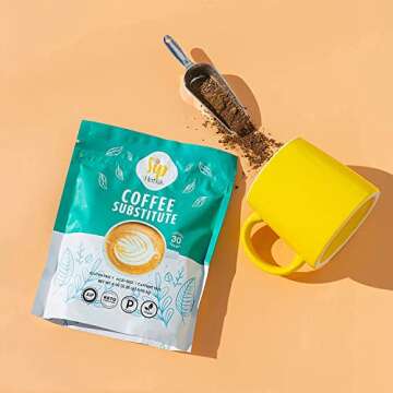 Sip Herbals Restorative Herbal Coffee Substitute with the Blend of Chicory Root and Carob - AIP Diet Tea Alternative | Steep in your French Press - (Original Herbal Taste, 4 Ounce - 15 servings)