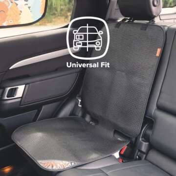Diono Grip It Car Seat Protector For Baby Child Car Seat, Crash Tested With Full Seat Cover, Anti Sl...