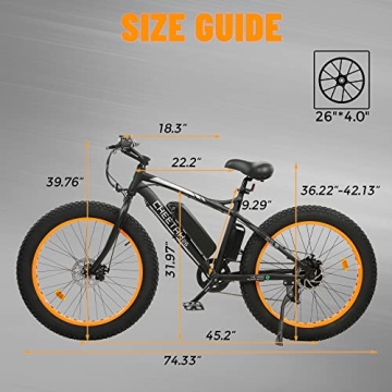 ECOTRIC Cheetah 500W Electric Bike 26" x 4" Fat Tire