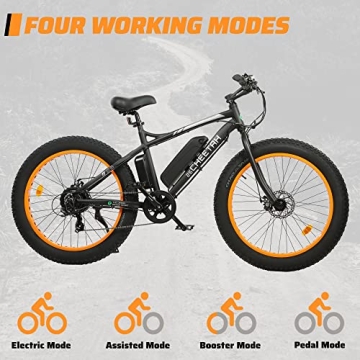 ECOTRIC Cheetah 500W Electric Bike 26" x 4" Fat Tire