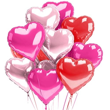 Hot Pink Heart Balloons 15 Pack - Vibrant Valentine's Day Decor
