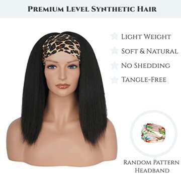 Aminow Kinky Straight Headband Wig for Effortless Style