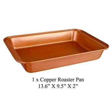 SIOODO Original Cookie Sheet & Roasting Tray Set - 3 pcs Toxic Free NONSTICK - Organic Environmental Friendly Premium Coating - Durable Quality - 2 X Baking Sheets 1 X Roasting Pan - BAKEWARE