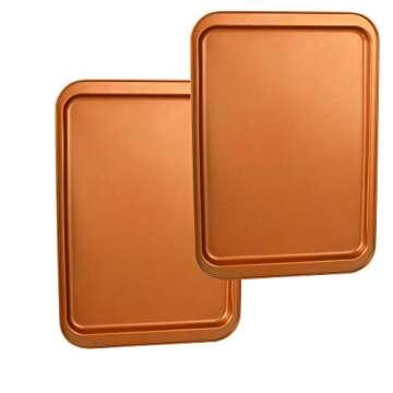 SIOODO Original Cookie Sheet & Roasting Tray Set - 3 pcs Toxic Free NONSTICK - Organic Environmental Friendly Premium Coating - Durable Quality - 2 X Baking Sheets 1 X Roasting Pan - BAKEWARE