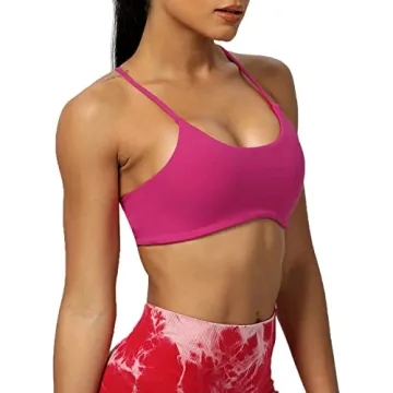 Aoxjox Women's Stylish Workout Sports Bra - Rose Red