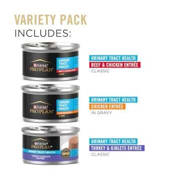 Purina Pro Plan Urinary Cat Food Wet Variety Pack Urinary Tract Health Chicken, Beef and Chicken, an...