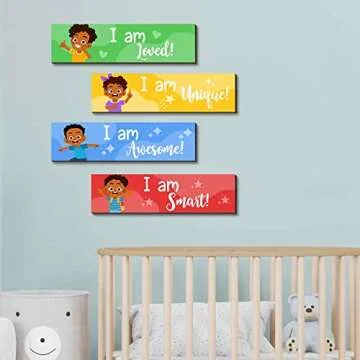 Inspirational Black Boy Quotes Wall Art Set - Motivational Decor