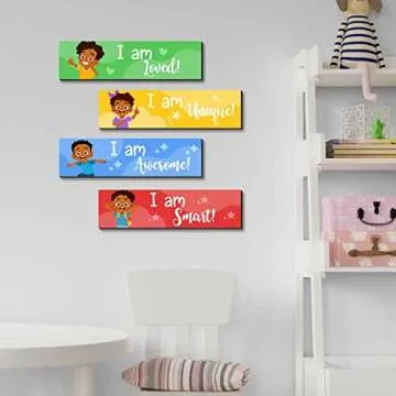 Inspirational Black Boy Quotes Wall Art Set - Motivational Decor