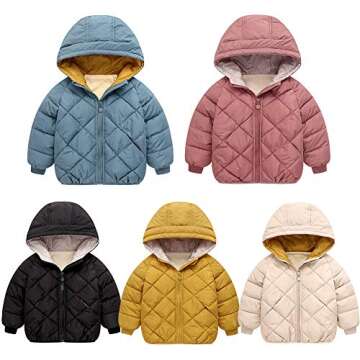 Curipeer Little Boys Girls Winter Jacket for Ages 5-6T