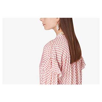 Derek Lam 10 Crosby Womens Kaena Ruffle Blouse Ecru-Red 4