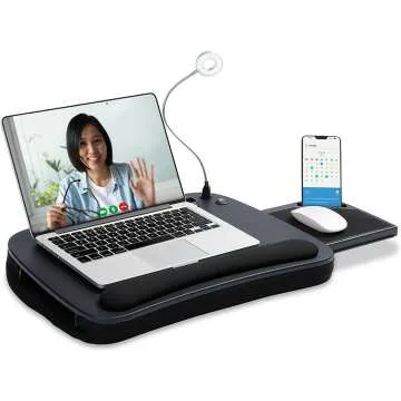 Multi-Tasking Lap Desk with USB Light & Cushion