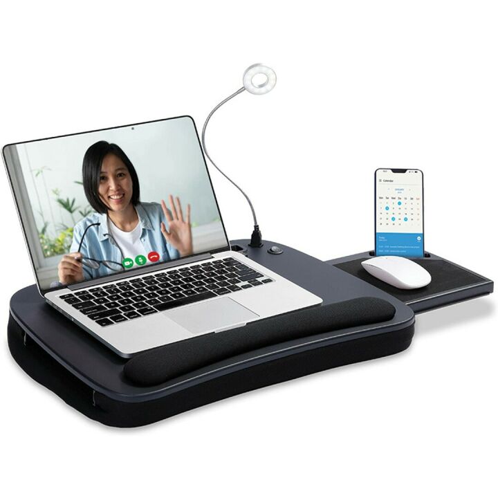 Multi-Tasking Lap Desk with USB Light & Cushion