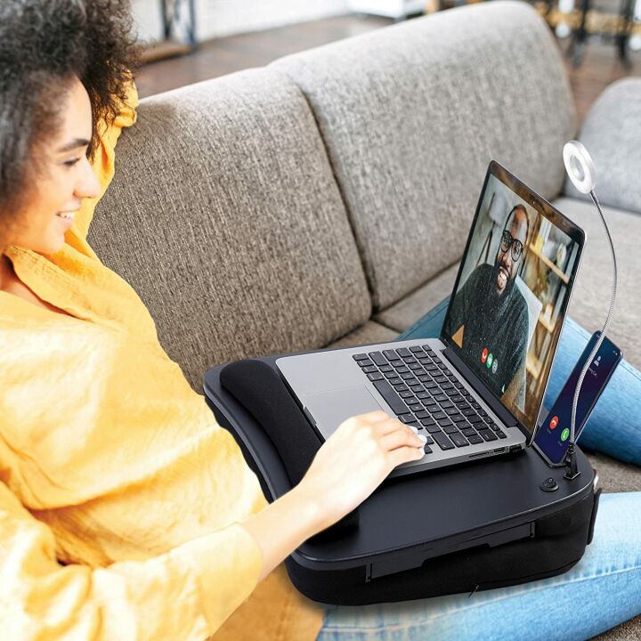Multi-Tasking Lap Desk with USB Light & Cushion