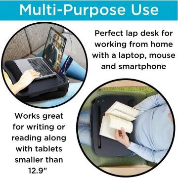 Multi-Tasking Lap Desk with USB Light & Cushion