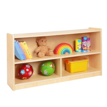 OOOK 2-Shelf Montessori Shelf Toy Organizers and Storage for Kids, 3-Section Wooden Storage Cabinet ...