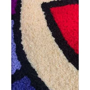 Lotus Atelier 30 in. Cartoon Sunflower Rug for Room | Smiley Face Maximalist Rugs for Bedroom | Hypebeast Rug | Preppy Decor