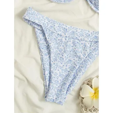 Trendy WDIRARA Floral Underwire Bikini Swimwear for Women