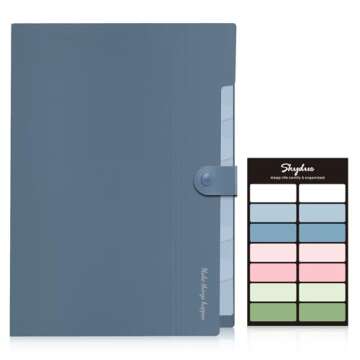 SKYDUE Expanding File Organizer with 8 Pockets, Accordion File Folders with Labels, Portable Documen...