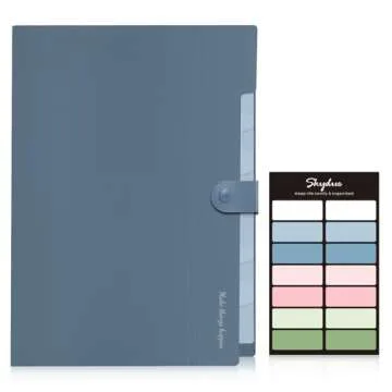 SKYDUE Expanding File Organizer with 8 Pockets, Stylish Document Organizer for Home, School & Office