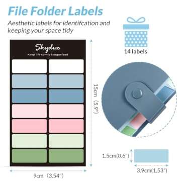 SKYDUE Expanding File Organizer with 8 Pockets, Accordion File Folders with Labels, Portable Document Paper Bill Receipt Organizer, Home College School Office Supplies, Letter Size, Blue