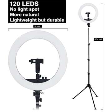 18 Inch LED Ring Light Kit for Makeup and Streaming