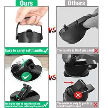 Straw Lid for Wide Mouth Sports Water Bottle12 18 20 32 40 64oz,Replacement Lid Compatible with Hydroflask Wide Mouth,Straws Cap Top Accessories