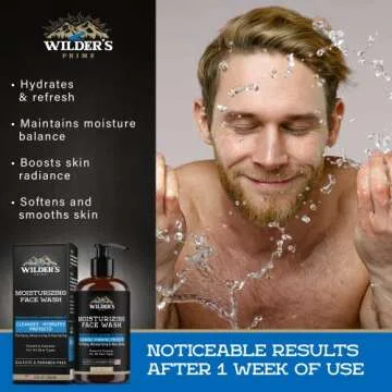 Men's Face Wash - Moisturizing Facial Daily Cleanser - Made in USA SkinCare - Hyaluronic Acid, Lavender, Vitamin E - Exfoliating Wash for All Skin Types - 8 fl oz