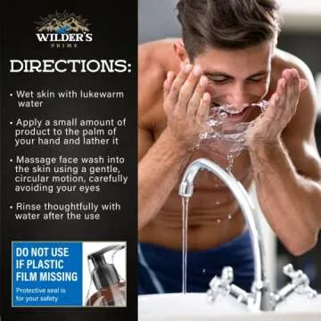 Men's Face Wash - Moisturizing Facial Daily Cleanser - Made in USA SkinCare - Hyaluronic Acid, Lavender, Vitamin E - Exfoliating Wash for All Skin Types - 8 fl oz