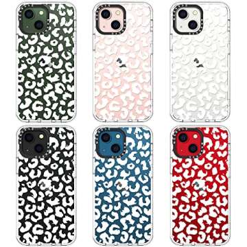 MOSNOVO Case for iPhone 13, [Buffertech 6.6ft Military-Grade Drop Protection] [Anti Peel Off Tech] Clear TPU Bumper Phone Case Cover Design - White Leopard Print