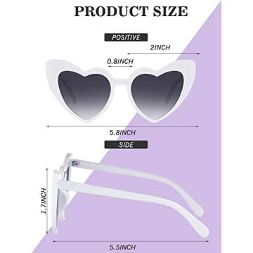 Flutesan 20 Pairs Heart Shaped Sunglasses Vintage Heart Glasses Women Bachelorette Sunglasses for We...