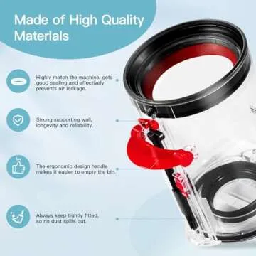 Upgraded Canister Replacement Compatible With Dyson V11 Torque Drive V11 Animal V11 Complete V11 V15 Extra V15S Detect Submarine SV14 SV15 SV22 Vacuum Dust Bucket Filter Attachments Parts 965443-01