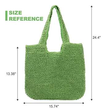 Freie Liebe Straw Beach Bag for Women Summer Woven Tote Bag Shoulder Handbags