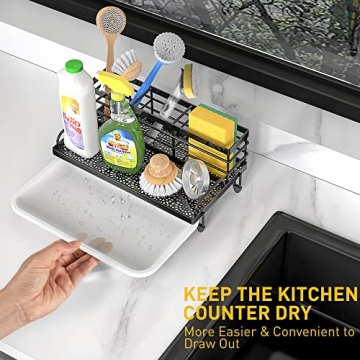 Cisily Kitchen Sink Caddy with Drip Tray for Easy Storage