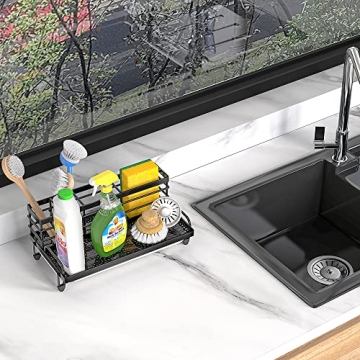 Cisily Kitchen Sink Caddy with Drip Tray for Easy Storage