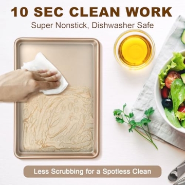 Nonstick Baking Sheet Pan Set - 3 Heavy Duty Pans