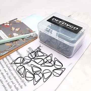 250 Pieces Black Paper Clips Cute Teardrop/Drop-Shaped Stainless Steel Paper Clips for Office School Supplies Wedding Invitations Scrapbooking Crafts Bookmarks Women Planners (1 inch) by DEEDYGO