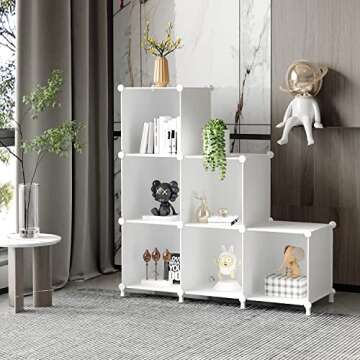 AWTATOS Cube Storage Organizer, Storage Cubes Shelves Bookshelf, 6 Cube Closet Organizers and Storag...