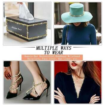 Kigeli Rhinestone Trim 3 Yards for Wedding Crafts DIY