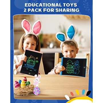 bravokids 2 Pack LCD Writing Tablet for Kids,10 inch Colorful Doodle Board Drawing Pad for Kids, Kid...