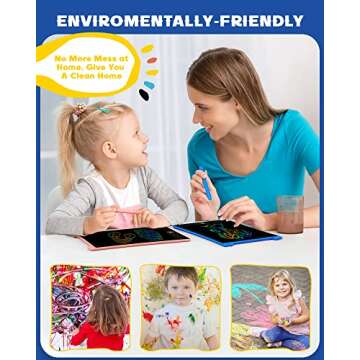 bravokids 2 Pack LCD Writing Tablet for Kids,10 inch Colorful Doodle Board Drawing Pad for Kids, Kids Travel Toy Activity Game, Birthday Gifts for 3 4 5 6 Year Old Boys and Girls Toddlers