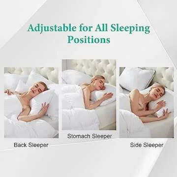APSMILE 2-in-1 Assembleable Feathers Down Pillow for Sleeping, Standard/Queen Size Soft-Medium-Firm Adjustable Bed Pillow Insert for Stomach, Back or Side Sleepers, 20x28 Inches