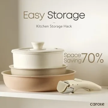 CAROTE 5 Pcs Pots and Pans Set with Detachable Handle