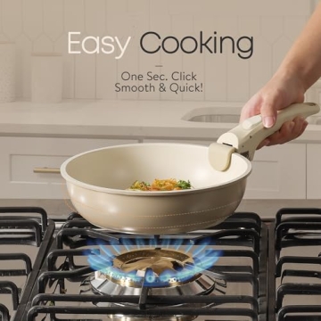 CAROTE 5 Pcs Pots and Pans Set with Detachable Handle